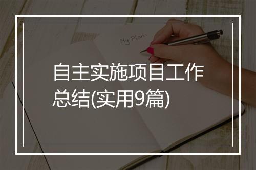 自主实施项目工作总结(实用9篇)