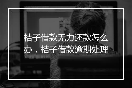 桔子借款无力还款怎么办，桔子借款逾期处理