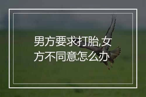 男方要求打胎,女方不同意怎么办