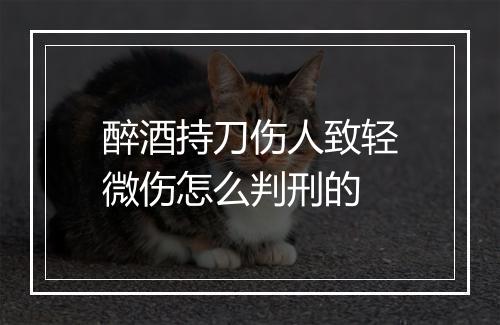 醉酒持刀伤人致轻微伤怎么判刑的