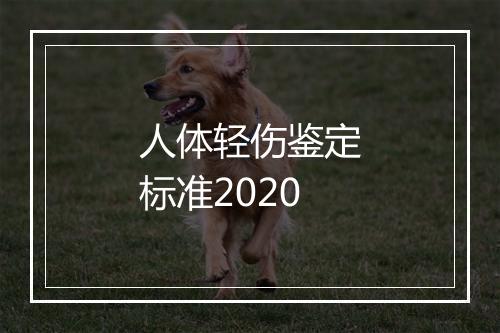 人体轻伤鉴定标准2020