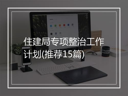 住建局专项整治工作计划(推荐15篇)