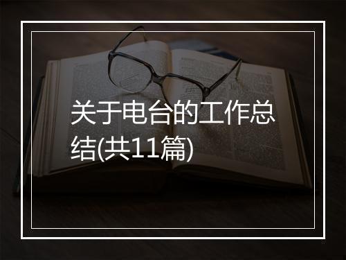 关于电台的工作总结(共11篇)
