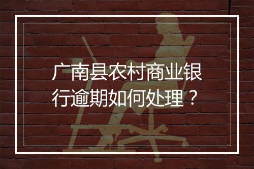 广南县农村商业银行逾期如何处理？