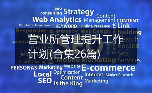 营业所管理提升工作计划(合集26篇)