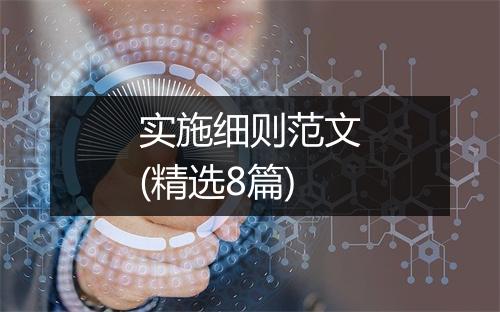 实施细则范文(精选8篇)
