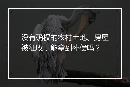 没有确权的农村土地、房屋被征收，能拿到补偿吗？