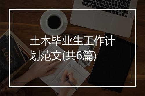 土木毕业生工作计划范文(共6篇)