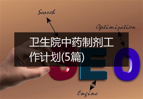 卫生院中药制剂工作计划(5篇)