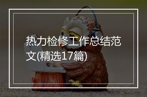 热力检修工作总结范文(精选17篇)