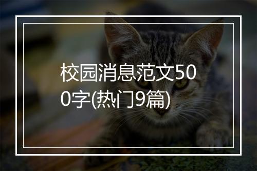 校园消息范文500字(热门9篇)