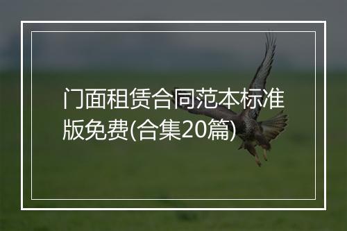 门面租赁合同范本标准版免费(合集20篇)