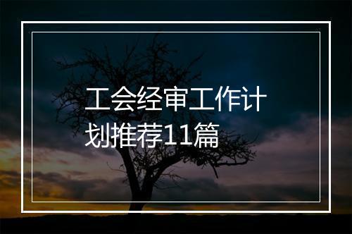 工会经审工作计划推荐11篇