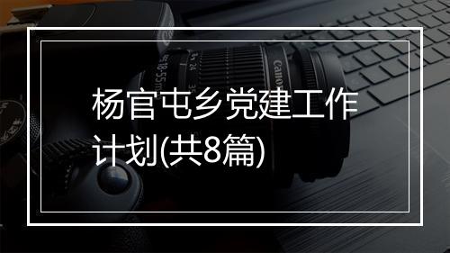 杨官屯乡党建工作计划(共8篇)