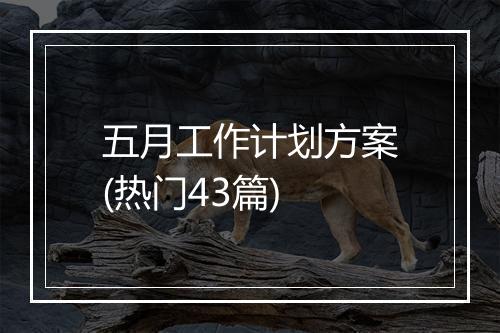 五月工作计划方案(热门43篇)
