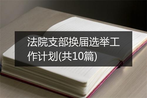 法院支部换届选举工作计划(共10篇)