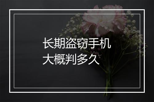 长期盗窃手机大概判多久