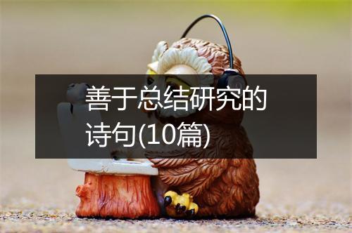 善于总结研究的诗句(10篇)