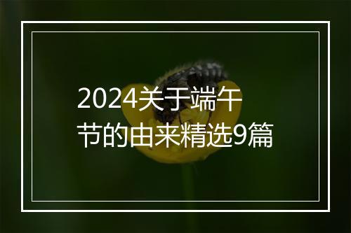 2024关于端午节的由来精选9篇