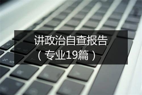 讲政治自查报告（专业19篇）