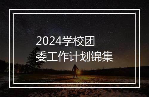 2024学校团委工作计划锦集