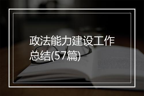 政法能力建设工作总结(57篇)