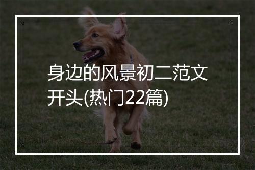 身边的风景初二范文开头(热门22篇)