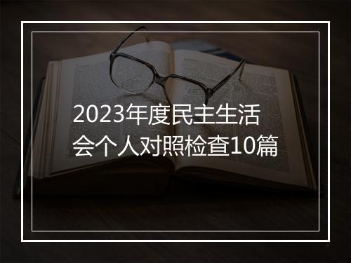 2023年度民主生活会个人对照检查10篇
