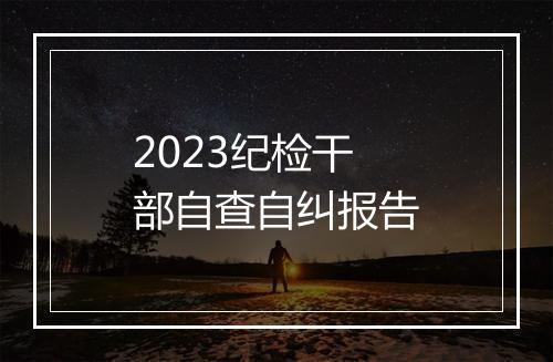 2023纪检干部自查自纠报告