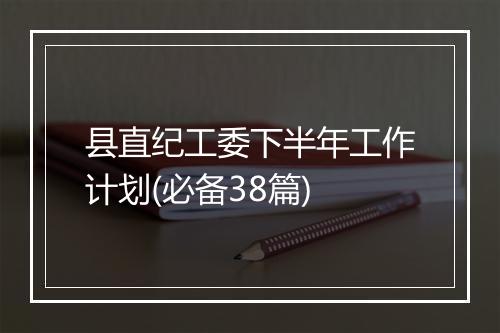 县直纪工委下半年工作计划(必备38篇)