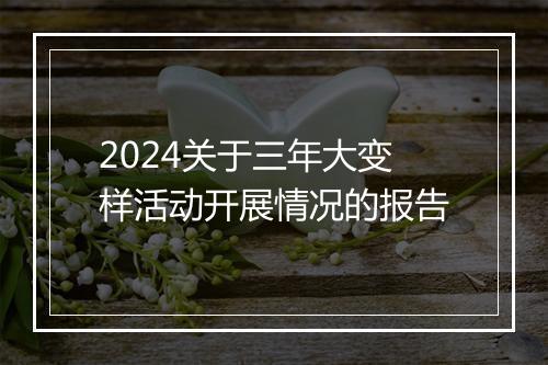 2024关于三年大变样活动开展情况的报告