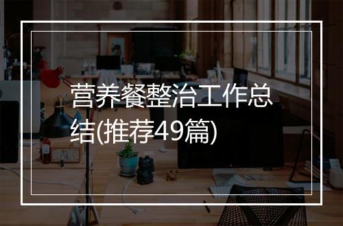 营养餐整治工作总结(推荐49篇)