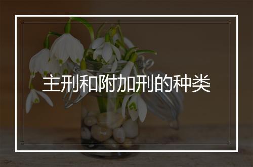主刑和附加刑的种类