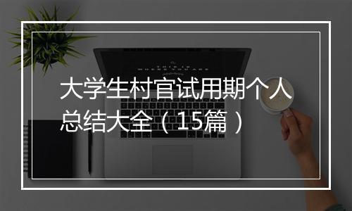 大学生村官试用期个人总结大全（15篇）