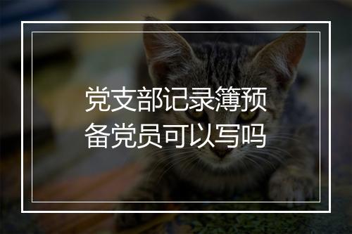 党支部记录簿预备党员可以写吗