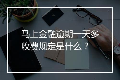 马上金融逾期一天多收费规定是什么？