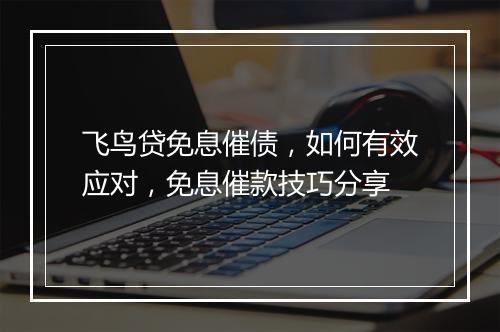 飞鸟贷免息催债，如何有效应对，免息催款技巧分享