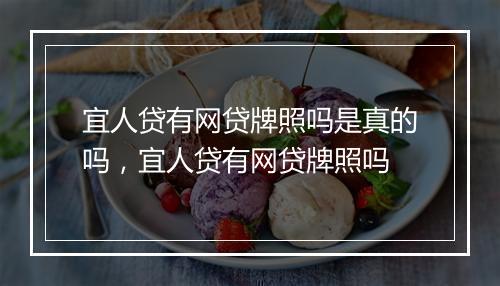 宜人贷有网贷牌照吗是真的吗，宜人贷有网贷牌照吗