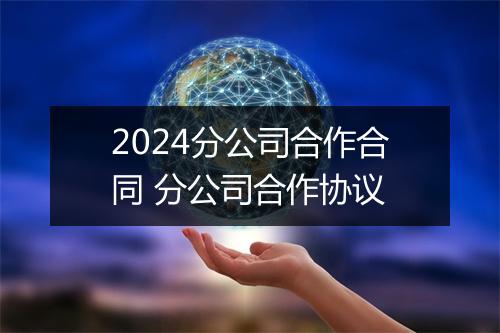 2024分公司合作合同 分公司合作协议