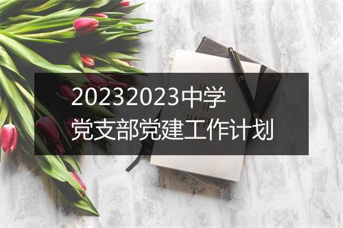 20232023中学党支部党建工作计划
