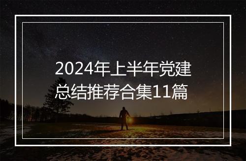 2024年上半年党建总结推荐合集11篇