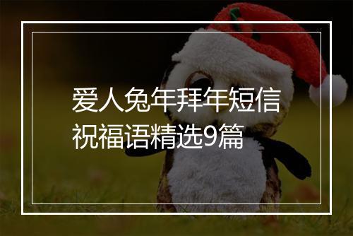 爱人兔年拜年短信祝福语精选9篇