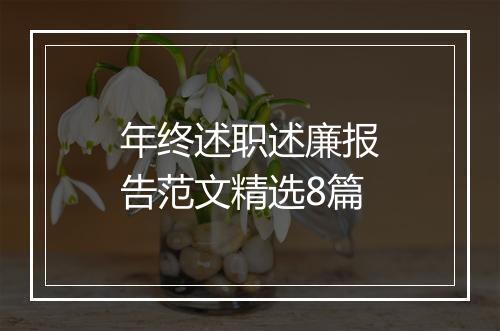 年终述职述廉报告范文精选8篇
