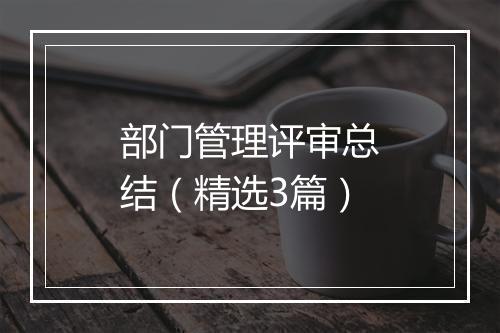 部门管理评审总结（精选3篇）