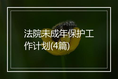 法院未成年保护工作计划(4篇)