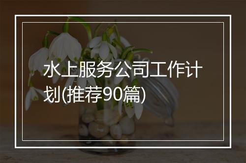 水上服务公司工作计划(推荐90篇)