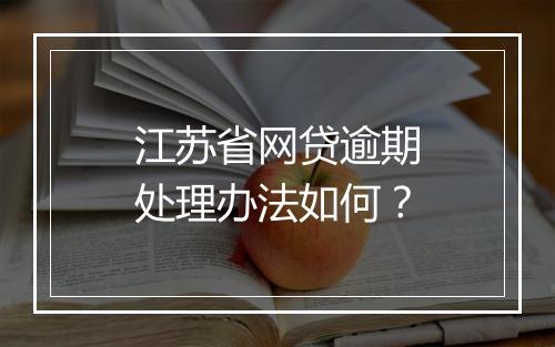 江苏省网贷逾期处理办法如何？