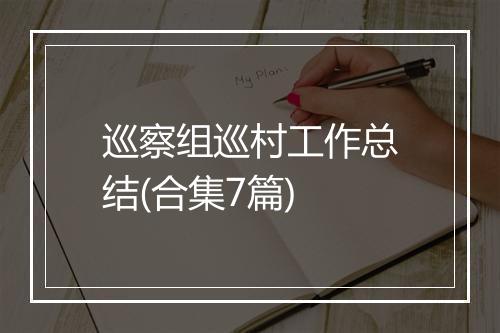 巡察组巡村工作总结(合集7篇)