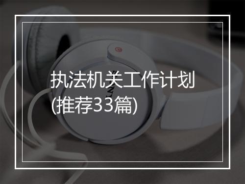 执法机关工作计划(推荐33篇)