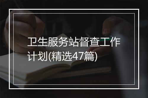 卫生服务站督查工作计划(精选47篇)